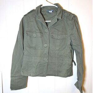 Vintage Y2K Delias Womens Olive Green Military Utility Jacket Juniors L Indie
